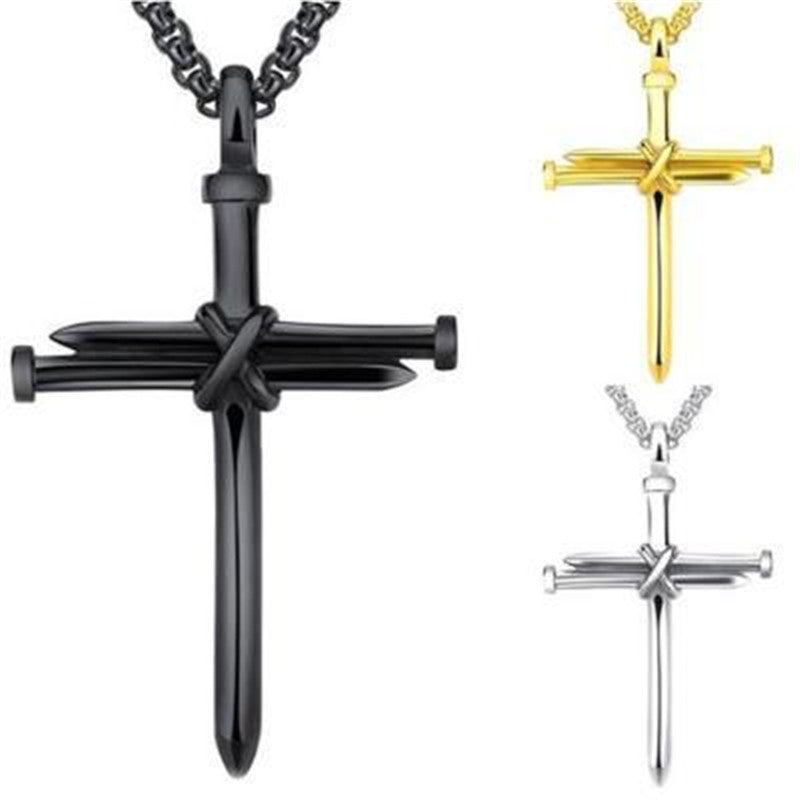 Nail Cross Pendant Necklace